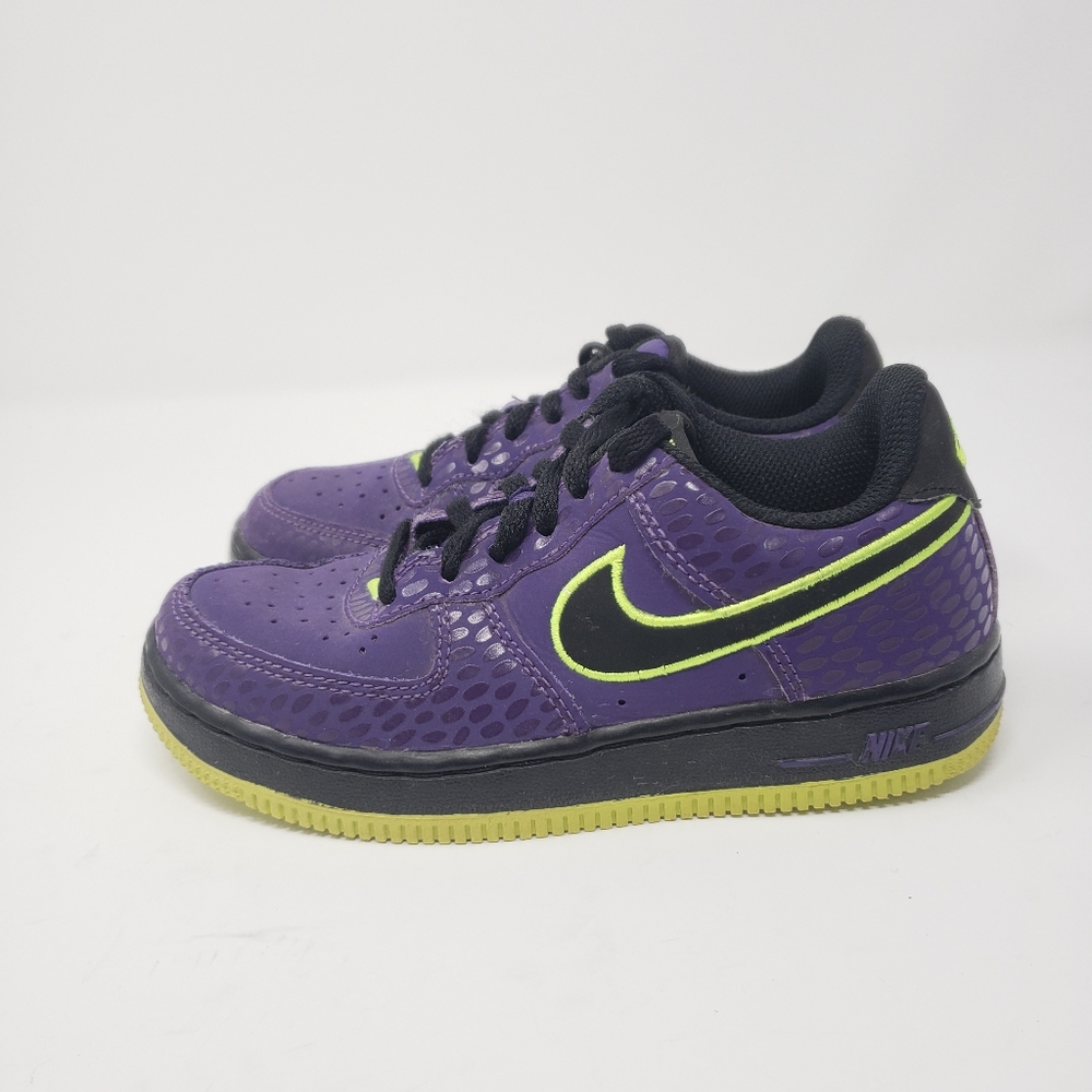 Nike Air Force 1 Court Purple Volt Sneakers 13 - Picture 5 of 10